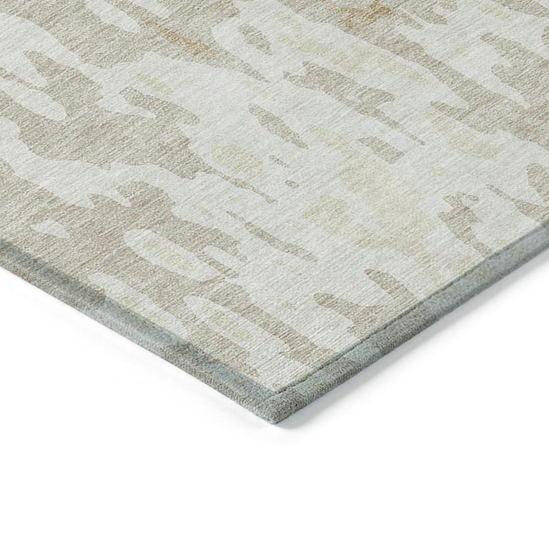 Machine Washable Indoor/ Outdoor Abstract Contemporary Chantille Rug