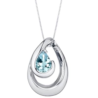 0.5 ct Aquamarine Pendant in Sterling Silver