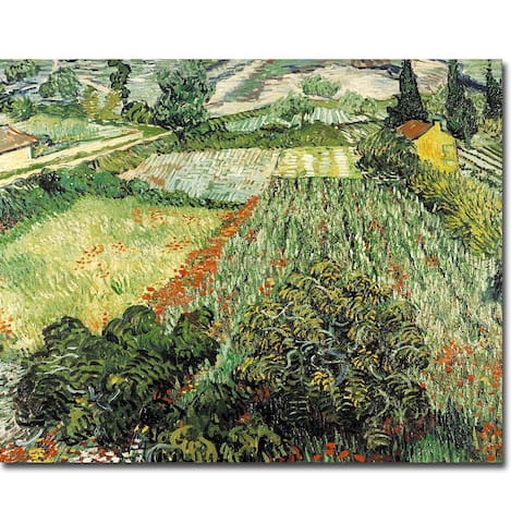 Field of Poppies by Vincent Van Gogh Gallery Wrapped Canvas Giclee Art (20 in x 24 in)