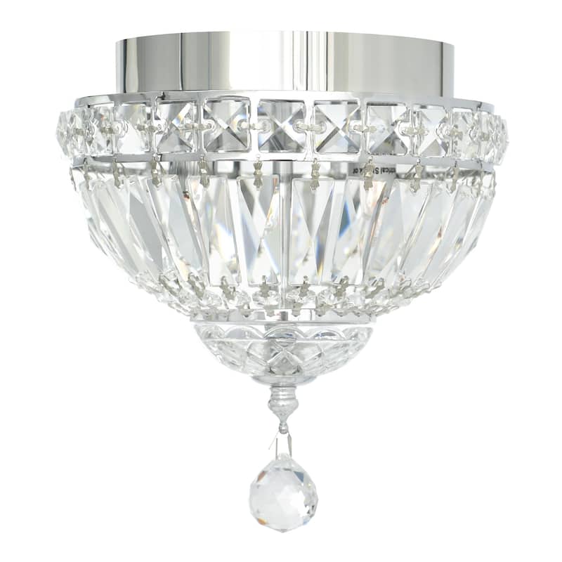 Stefania 2 Light Bowl Flush Mount With Chrome Finish - Chrome