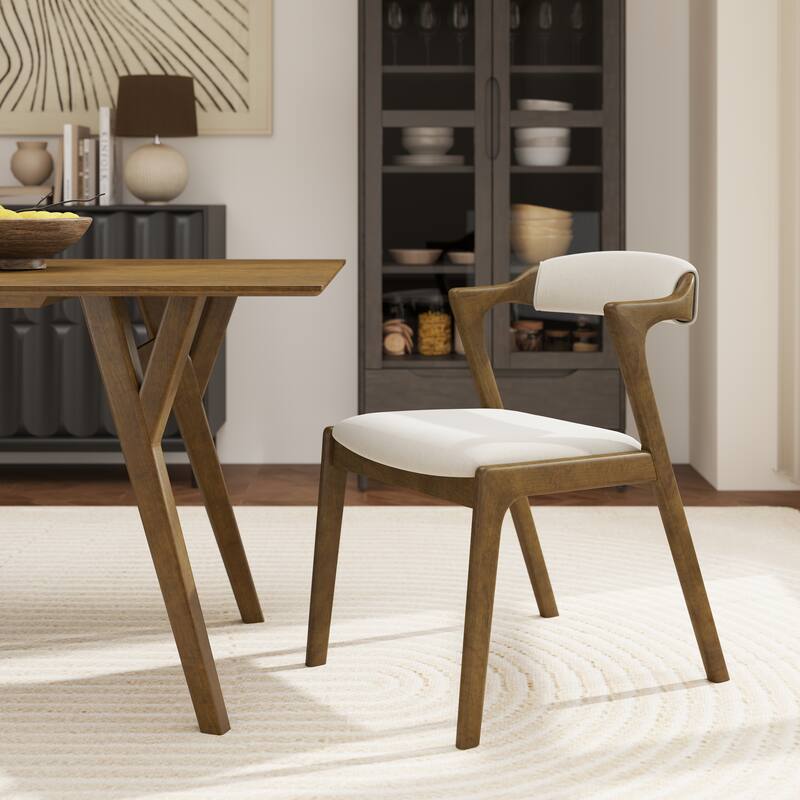 Roundhill Furniture Lavin Modern 5-Piece Dining Set, Dining Table with 2 Walnut and 2 Black Chairs