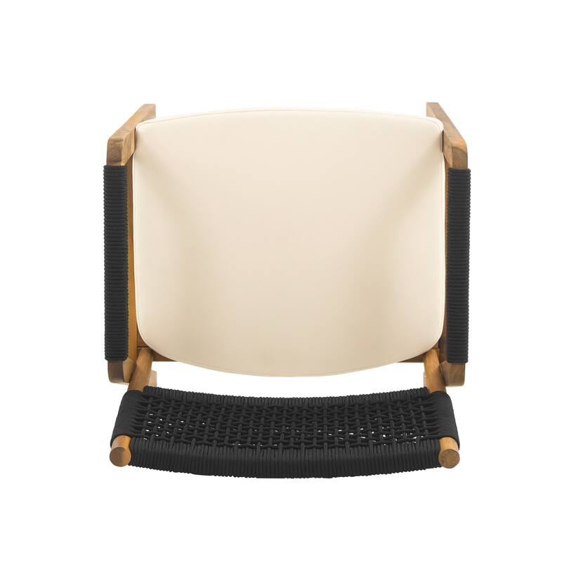 Christopher Knight Home - Arden Rustic 7-Piece Acacia Wood Outdoor Dining Table Set with Rope Woven Dining Chairs and Cushions