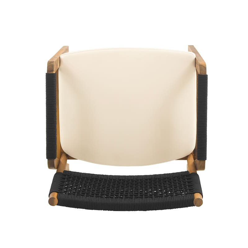 Roomfitters Outdoor Acacia Wood Dining Armchair with Cushion, Set of 2