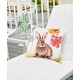 preview thumbnail 3 of 3, Sitting Spring Softies Bunny Indoor/Outdoor 18 x 18 Accent Decorative Accent Throw Pillow