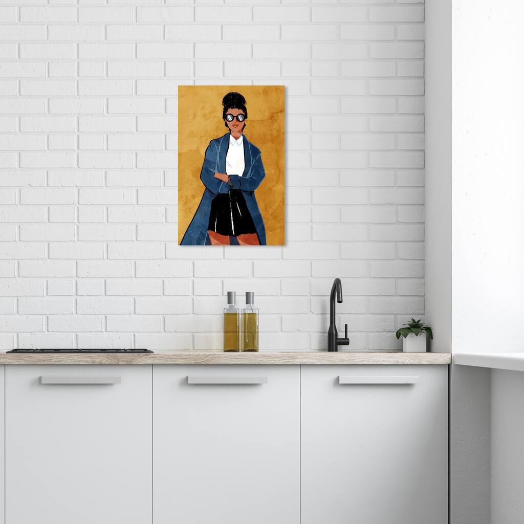 Wynwood Studio Canvas Fashion and Glam Fall Coattail Yellow and Dark Yellow Modern & Contemporary Wall Art Canvas Print