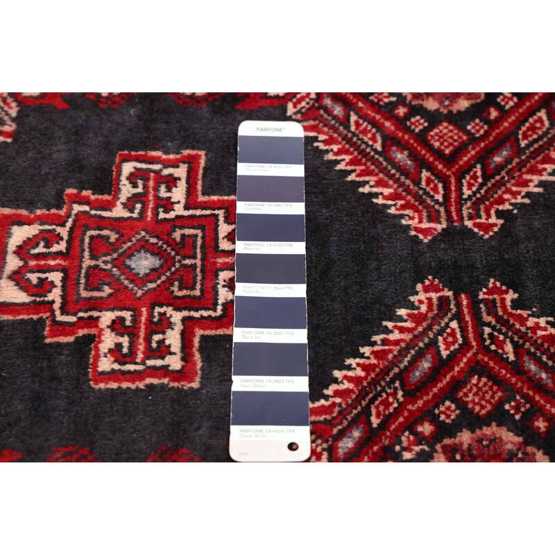 ECARPETGALLERY Hand-knotted Teimani Dark Navy Wool Rug - 3'3 x 7'0