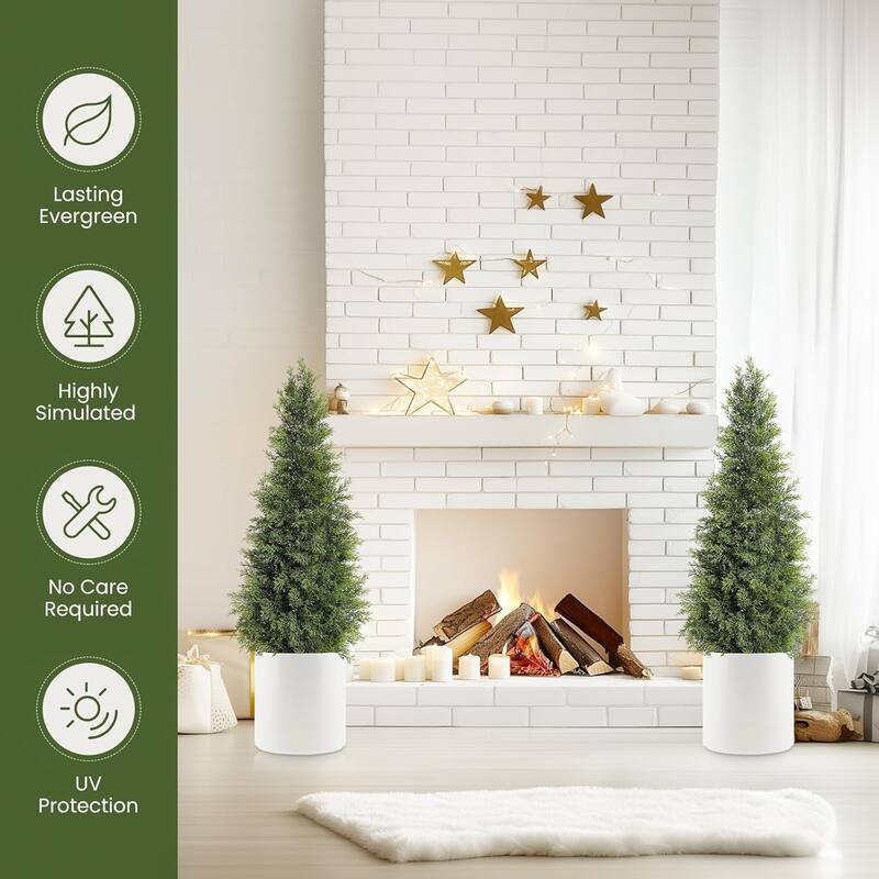 Outdoor Artificial Cedar Tree 2PCS UV Protection for Home