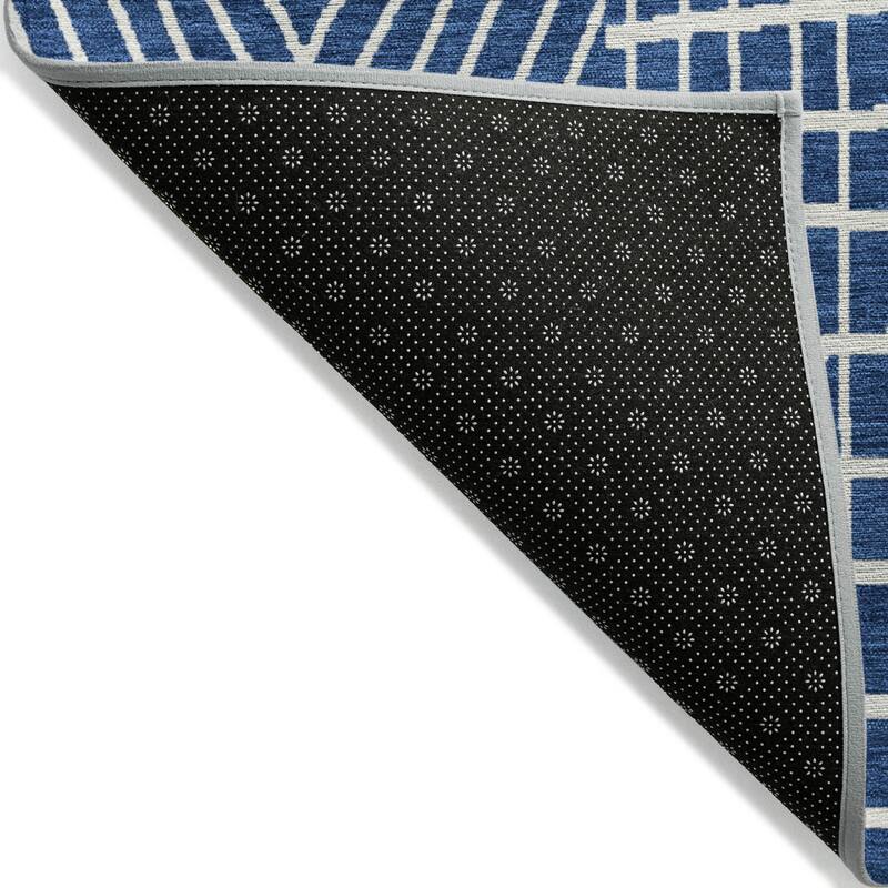 Machine Washable Indoor/ Outdoor Geo Patchwork Chantille Rug
