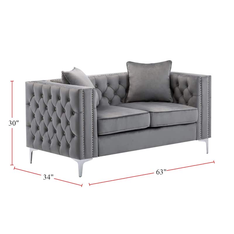 Velvet Loveseat with Button Tufted