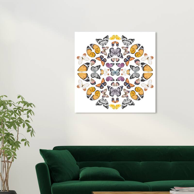Wynwood Studio Canvas Animals Butterfly K Yellow and Farmhouse Wall Art Canvas Print - 30 x 30