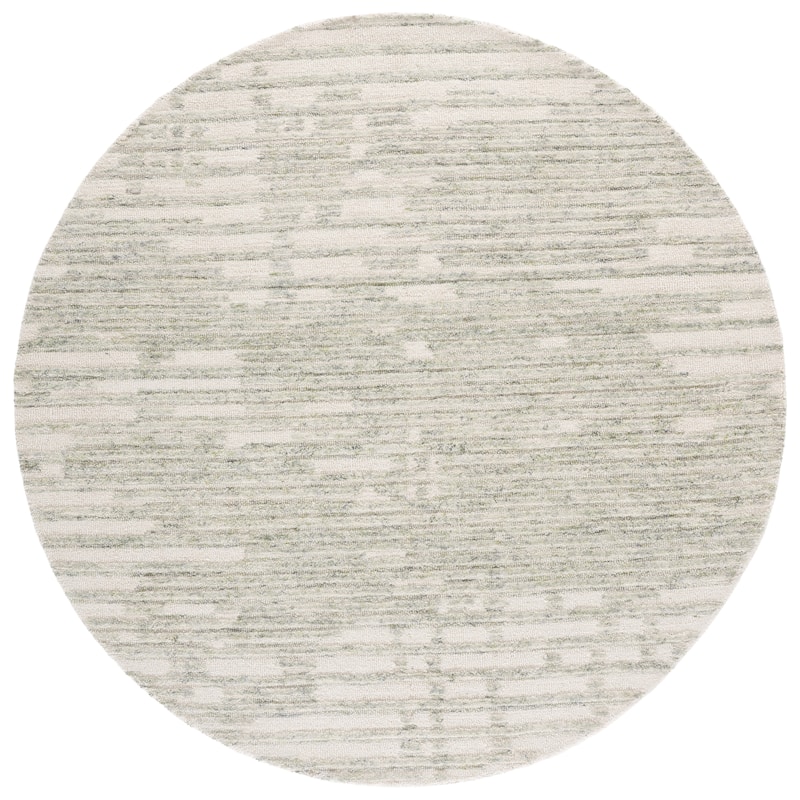 SAFAVIEH Handmade Harvest Viia Wool Rug - 6' Round - Green/Beige