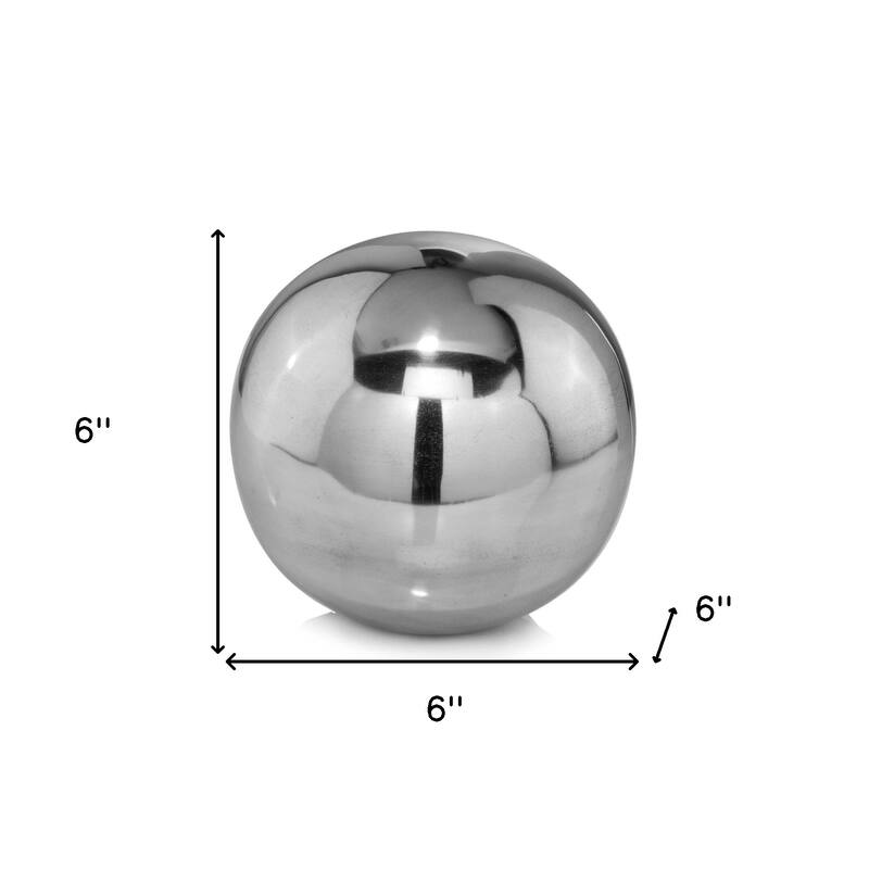 HomeRoots 6" X 6" X 6" Buffed Polished Sphere - 6' X '6' X '6