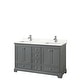 preview thumbnail 19 of 24, Deborah 60-inch Double Vanity, Quartz Top Dark Gray, Chrome Trim, Giotto Quartz Top