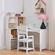 preview thumbnail 8 of 12, Kids Corner Desk and Chair Set – Study Table with Bookshelf, Cloth Drawer, and Bulletin Board, MDF Wood, for Ages 3–8