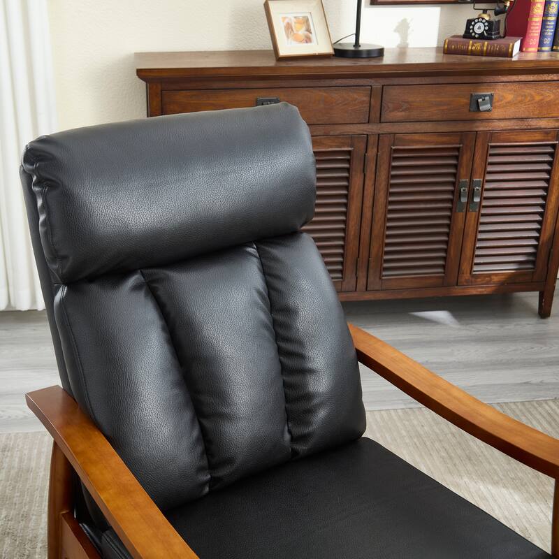 Modern 26.38" Upholstered Adjustable Chaise Lounge Chair with Wood Frame for Living Room