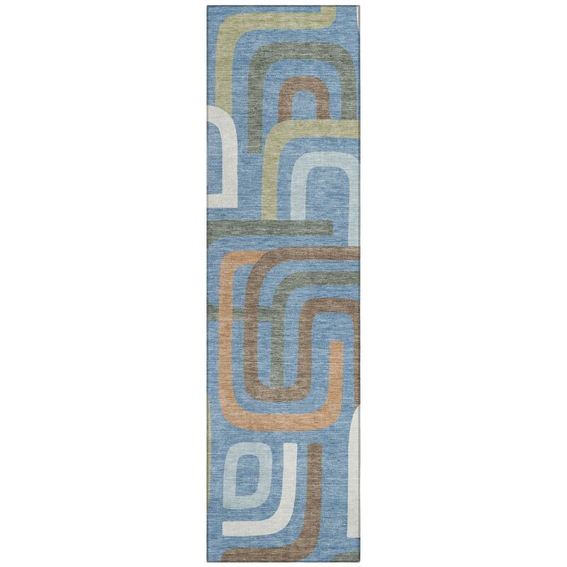 Machine Washable Indoor/ Outdoor Modern Penner Chantille Rug