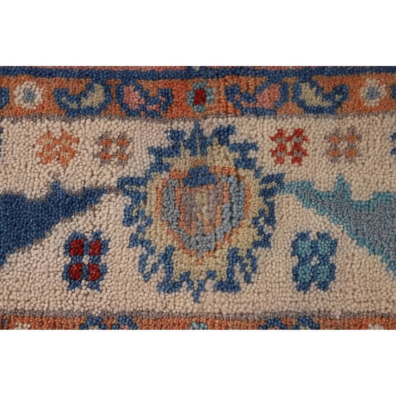 Floral Oushak Oriental Area Rug Hand-Knotted Wool Carpet - 4'0"x 5'9"