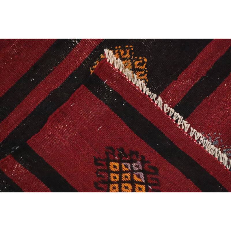 Hand Woven Oriental 100% Wool Carpet Southwestern Tribal Red Kilim Area Rug - 10' 0'' X 6' 0''