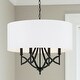 preview thumbnail 7 of 5, Sylvia 24" 4-light Drum Pendant w/ White Fabric Shade