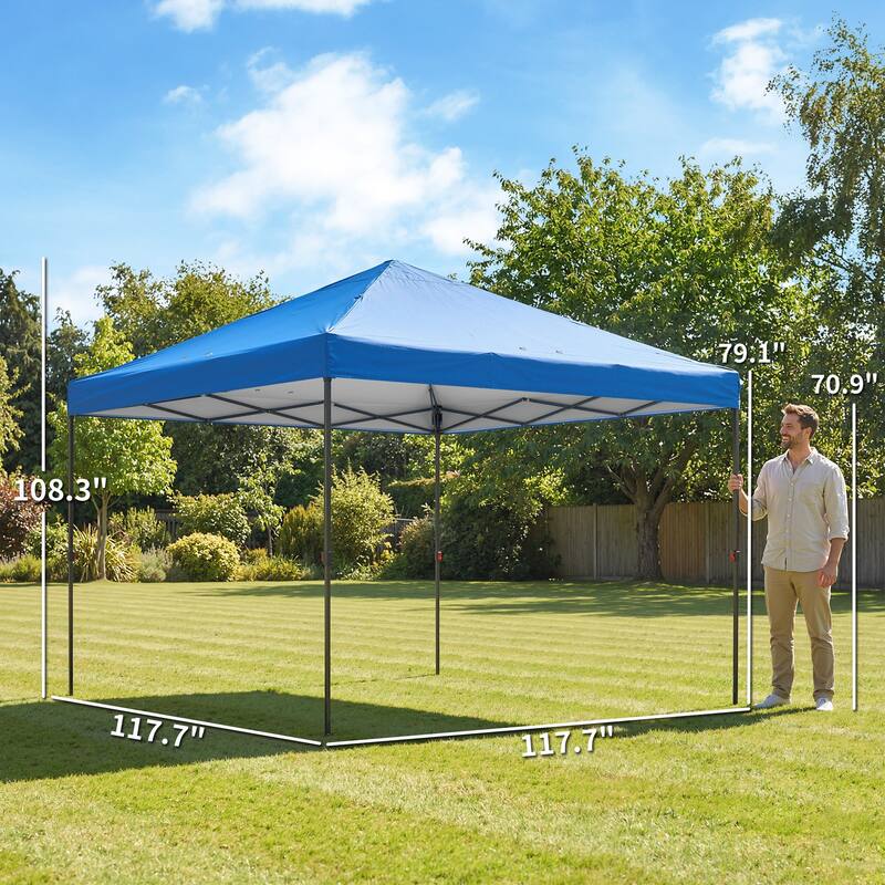 Outsunny 10 x 10 ft Pop Up Canopy Tent with One Push Setup, Easy Setup Outdoor Portable Instant Canopy Shelter