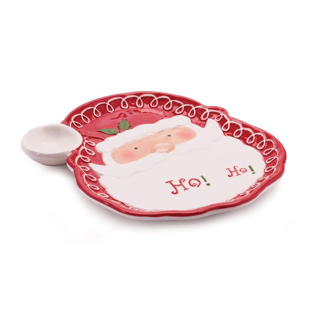 Santa "Ho Ho Ho" Ceramic Plate (Set of 2)
