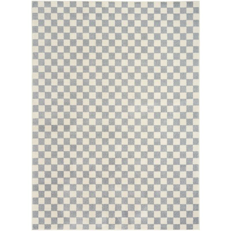 Nourison Serenity Home Indoor only Geometric Area Rug - 6' x 9' - Ivory/Blue - Rectangle