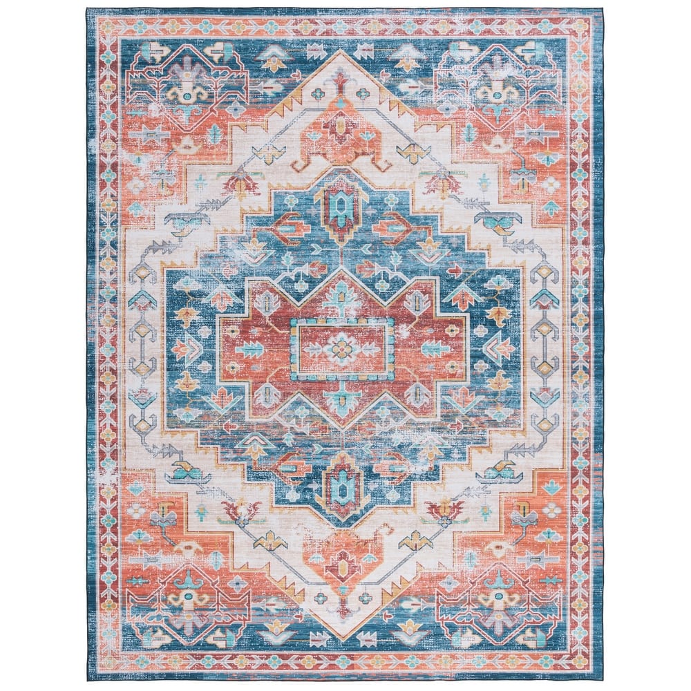 SAFAVIEH Tucson Machine Washable Slip Resistant Janeta Oriental Medallion