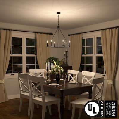 Acroma 6-light Farmhouse Rustic Round Wagon Wheel Chandelier with UL - 23''