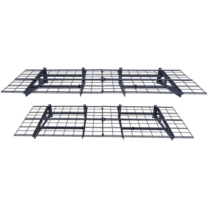 Black Steel Heavy-Duty Wall Shelves, Garage Storage and Hooks