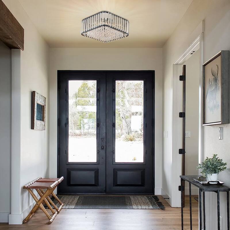 Modern Glam 4-Light Crystal Flush Mount Ceiling Light