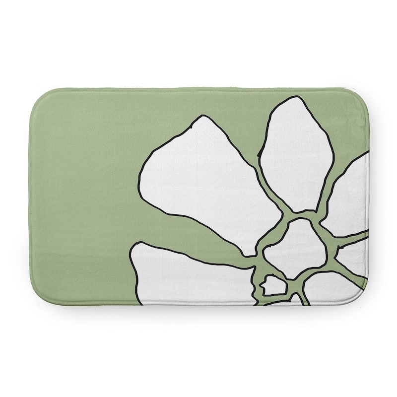 Petal Lines Bathmat - 34" x 21" - Green