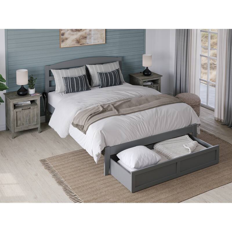 AFI Warren Platform Bed with Foot Drawer and Charging Station