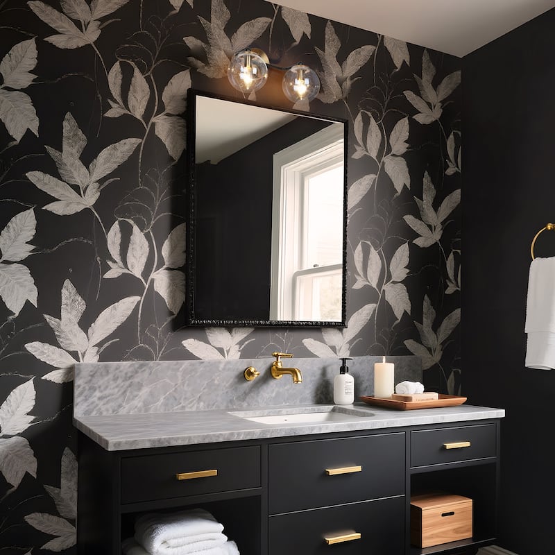 Modern 2/3 Light Black Gold Bathroom Vanity Lights Over Mirror Dual Globe Seeded Glass Wall Sconces Fixture for Bathroom