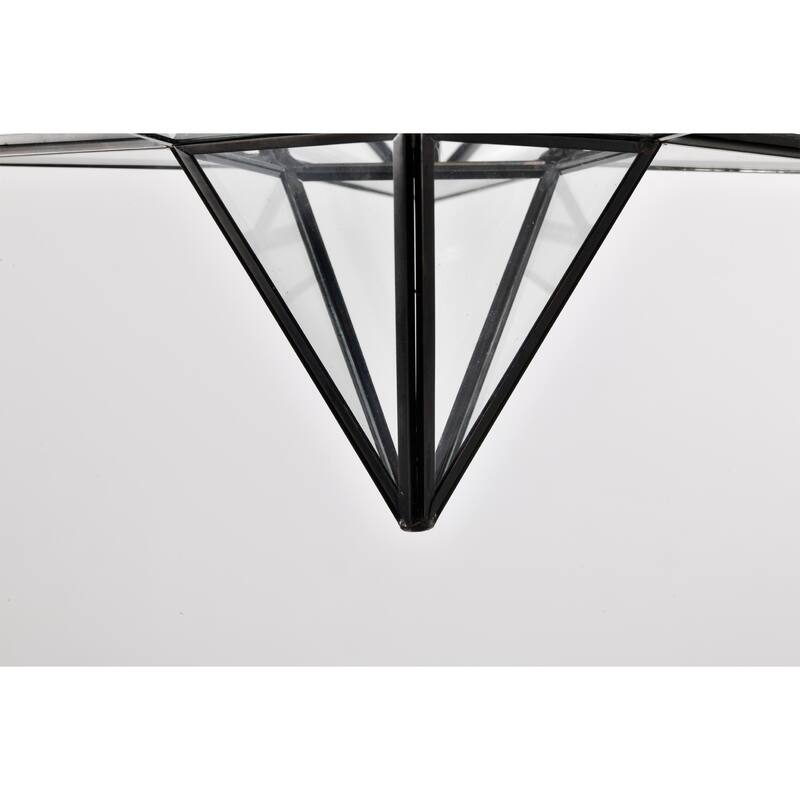 Matte Black Starburst Flushmount Ceiling Lamp with Glass Faces