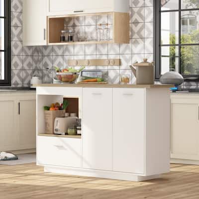 Kitchen Island Side Storage Cabinet Extendable Table Bar Cabinet