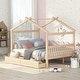 preview thumbnail 12 of 32, Full Size Wooden House Bed with Drawers - Stylish and Functional Kids' Bedroom Furniture Natural