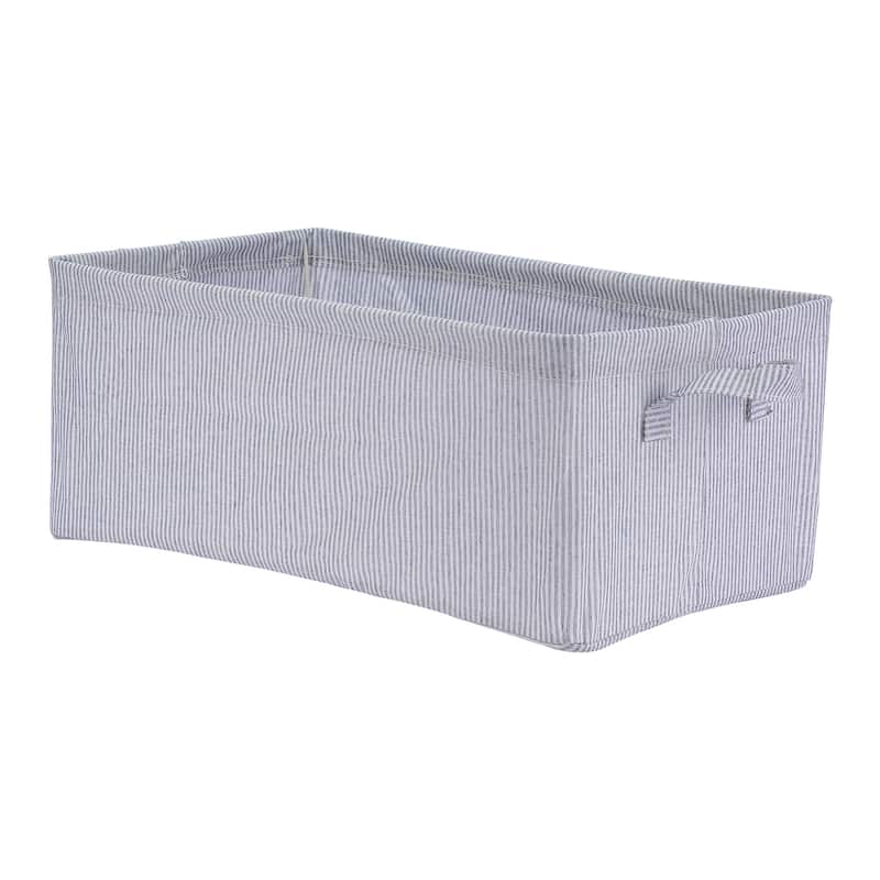 Fabric Storage Bin with Handles for Shelves Closet, Collapsible Storage Cube Basket for Organizing Clothes Books - 18.5*11*8in - Blue