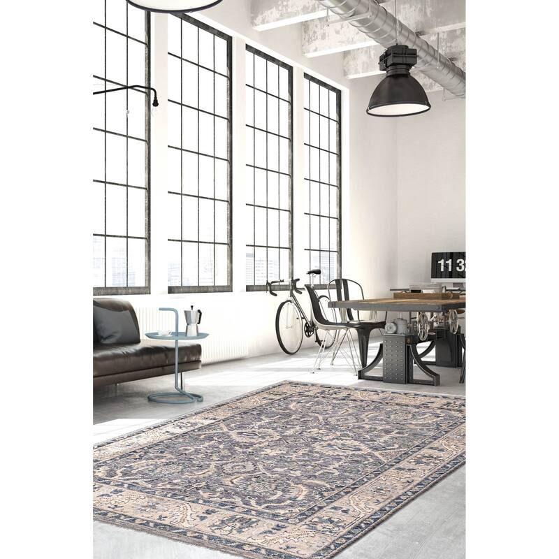 ECARPETGALLERY Hand-knotted Jules Serapi Denim Blue Wool Rug - 7'11 x 10'2