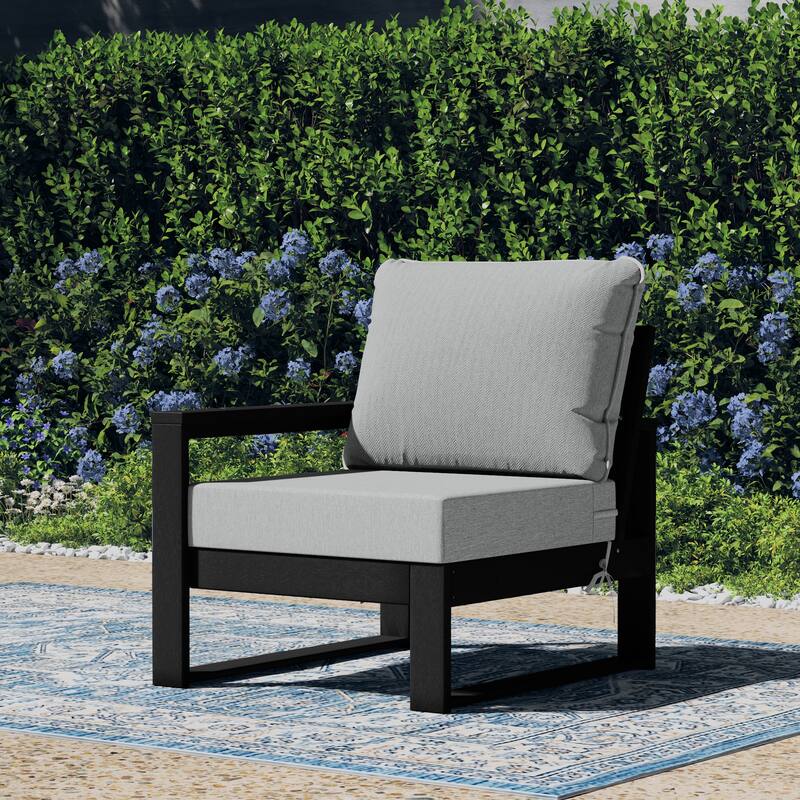 Endless Patio Deep Seating Left Arm Chair with Black Frame