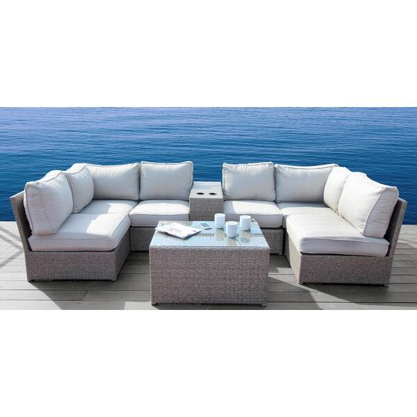 LSI 8 Piece Rattan Sectional Seating Group with Cushions Bed Bath & Beyond 34183949