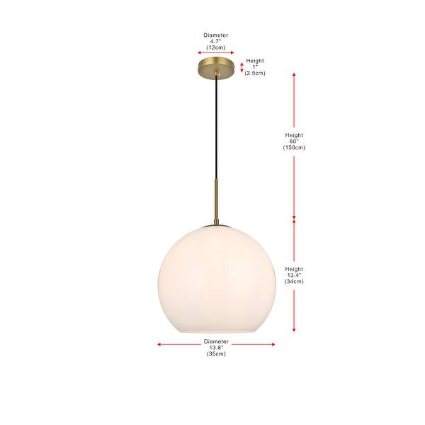 Elegant Lighting Baxter Single Light 14" Wide Pendant with Frosted