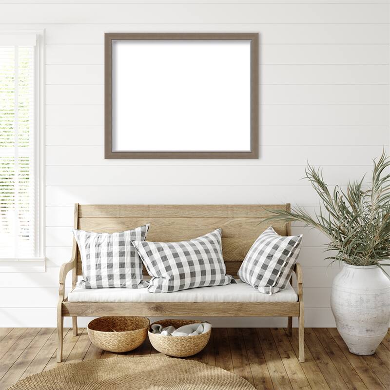 Amanti Art Eva Black Silver Narrow Framed Dry Erase Magnetic Board