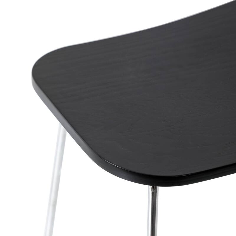 Melrose Modern Wood Saddle Seat Counter Stool by LeisureMod