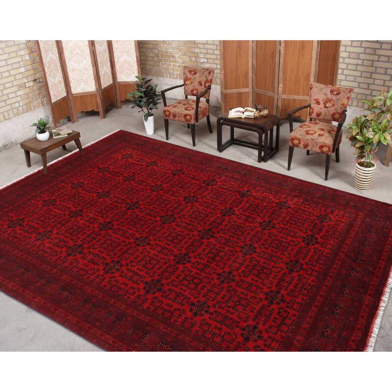 Vintage Biljik Khal Mohammadi Jericho Red/Blue Rug - 9'9'' x 12'7''