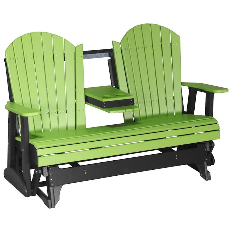 Poly Lumber Adirondack Glider - 5' - Lime Green & Black