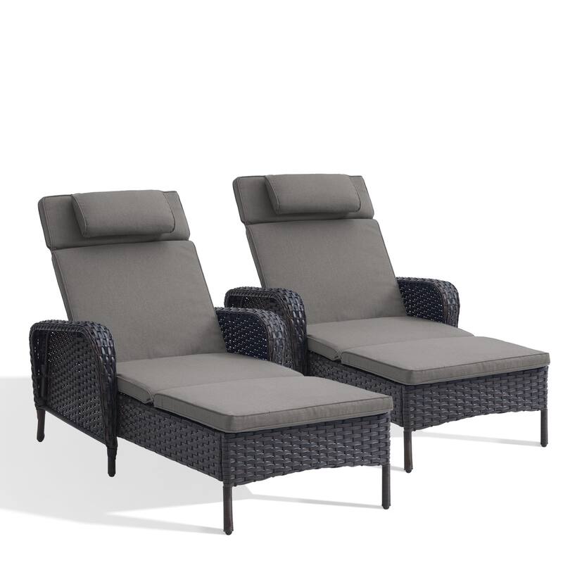 Patio Chaise Lounge Chairs Set of 2 for Outside