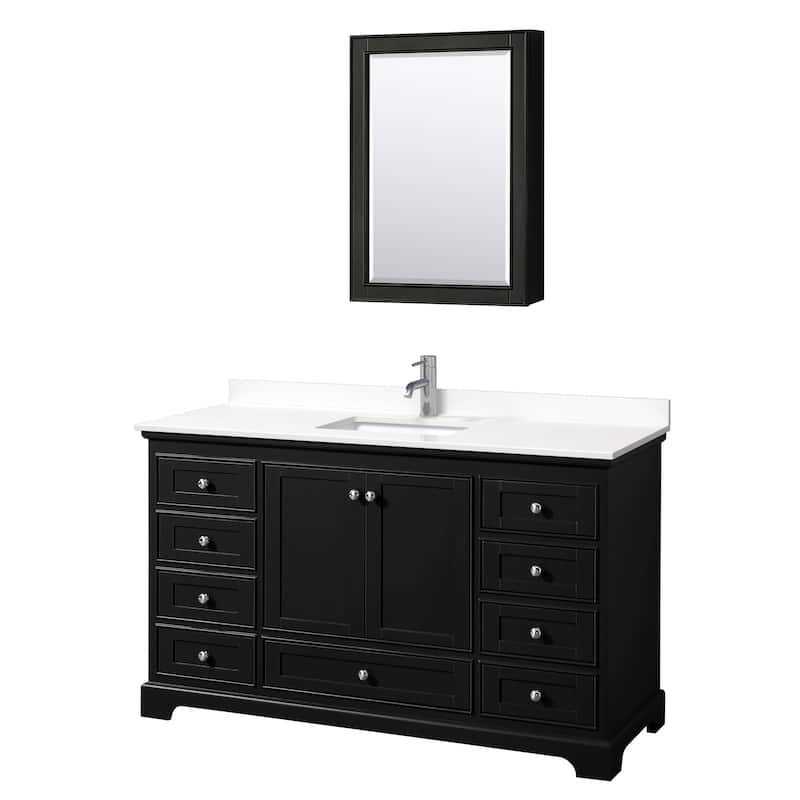 Wyndham Collection WCS202060S-QTZ-UNSMED Deborah 60" Free Standing