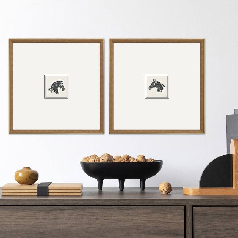 Equestrian Study S/2 Framed Art Exclusive Giclee Under Glass