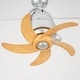 preview thumbnail 11 of 9, Rennnsan 5-Speed 5-Blade Mid-Century Modern Silver Metal & Natural Wood-Tone Plastic Ceiling Fan with Remote for Living Room