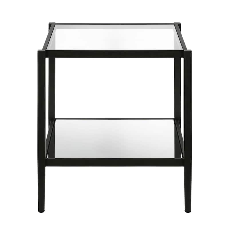 Hera 20" Wide Square Side Table with Mirror Shelf - 20" Wide
